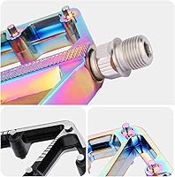 Vista 6 de MEROCA Pedales de bicicleta de montaña Pedales de aluminio DU+ Perrin Pedales de aluminio Estriberas