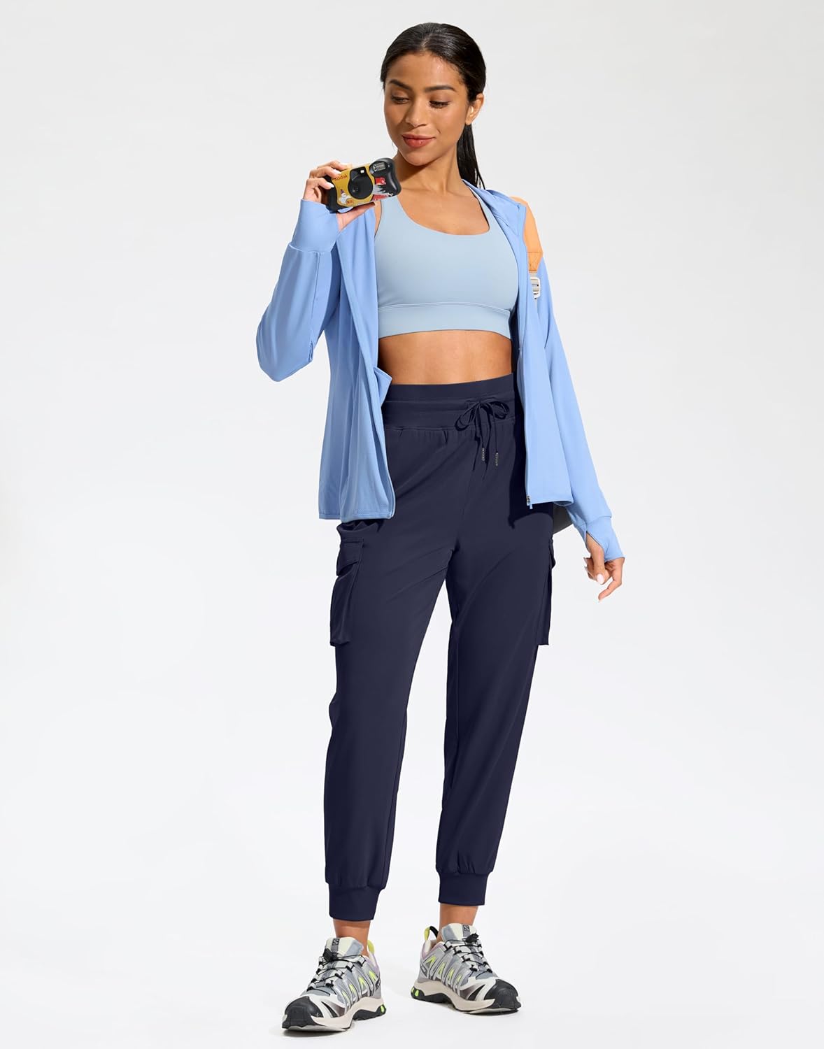 SANTINY Women's Cargo Pants with 6 Pockets Lightweight Quick Dry Travel Hiking Pants Casual Summer Joggers