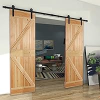 Vista 58 de CCJH - Kit de herrajes para puerta corrediza de granero de 10pies, resistente, suave y silencioso, fácil de instalar, p/paneles de puerta indiv.