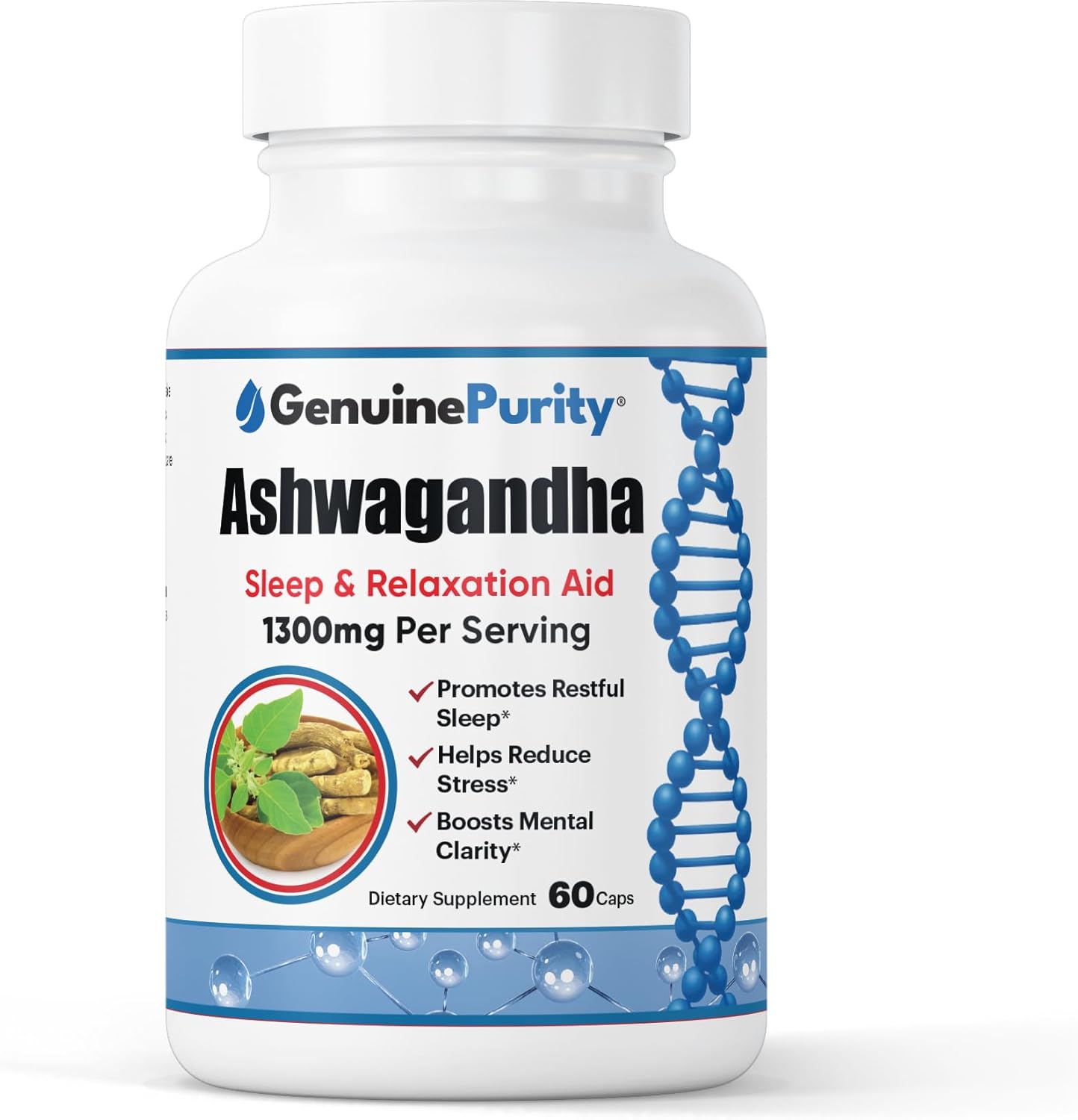 Organic Ashwagandha Supplement - 60 Vegan Capsules of Ashwagandha Root Extract with Black Pepper for Better Absorption - Support Relaxation, Calm Mood & Sleep Quality