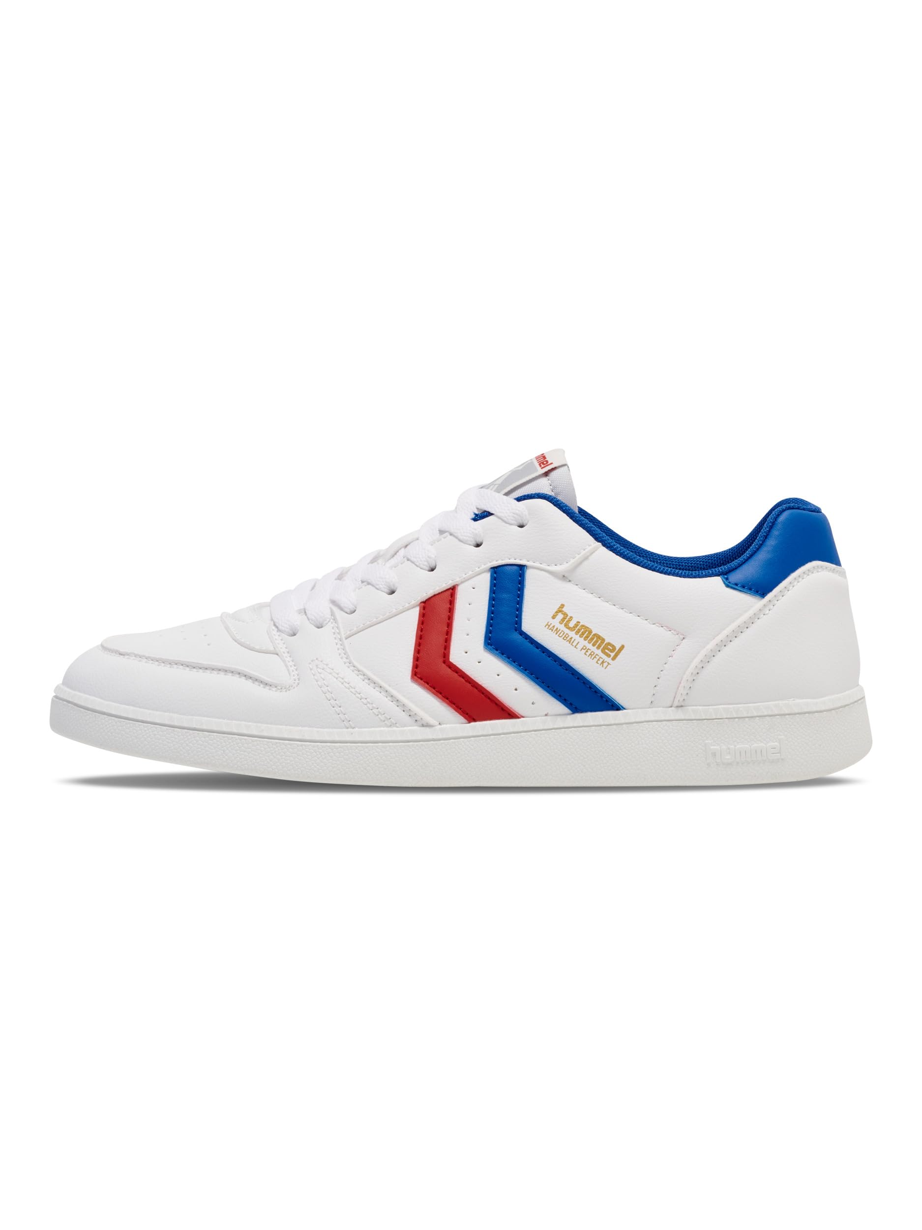 hummel Handball Perfect Unisex Trainers, White Navy red, 8 UK