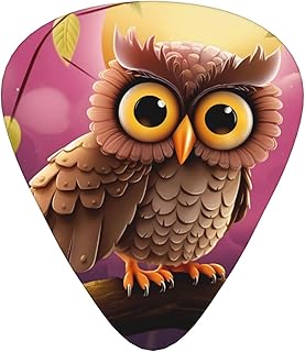 Owl Guitar Picks 12 Pack Bass Picks with Organizer Box Guitar Plectrum Includes Thin Medium Heavy Guitar Picks Ukulele Picks for Bass Acoustic Electric Guitars
