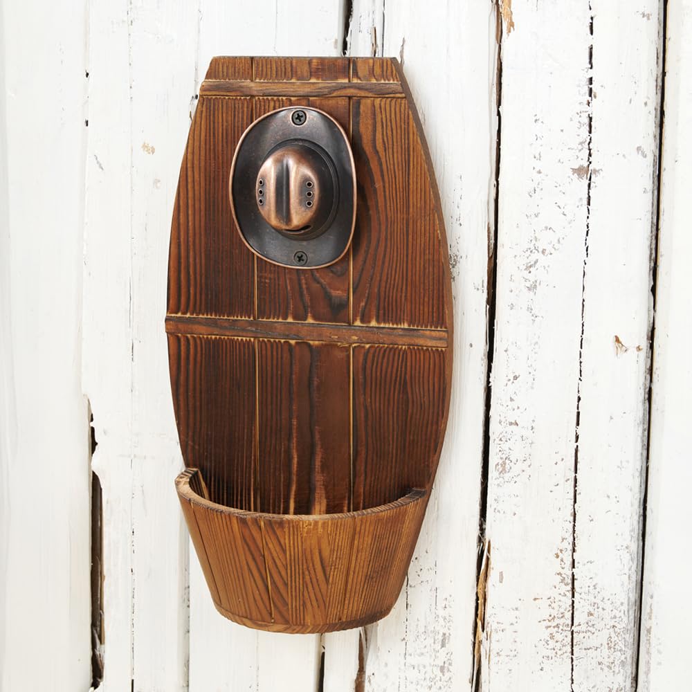 Wooden Wall Mounted Beer Barrel keg Bottle Opener, Vintage Bottle Opener with Cap Collector Catcher, Ideal Gift for Men and Beer Lovers, Use as Bar