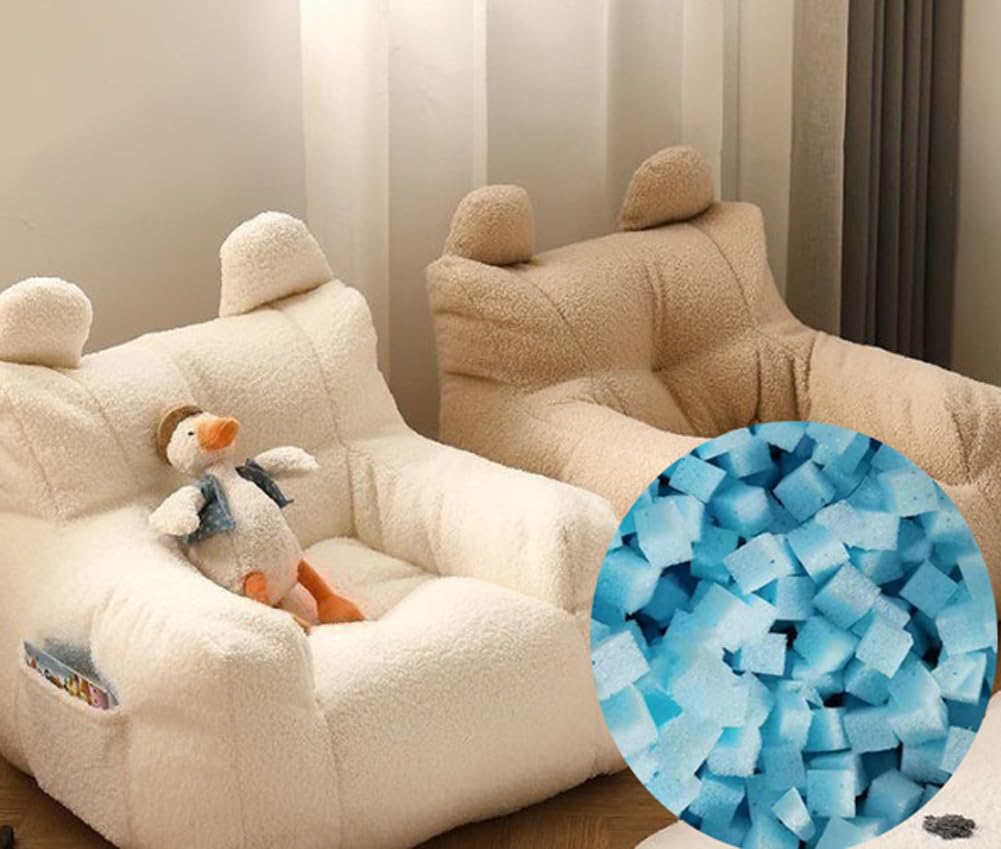 Flocons de mousse déchiquetés pour coussin, oreiller, futon, recharge de mousse à mémoire de forme de qualité supérieure pour travaux manuels, choix respectueux de l'environnement (1 000 g)