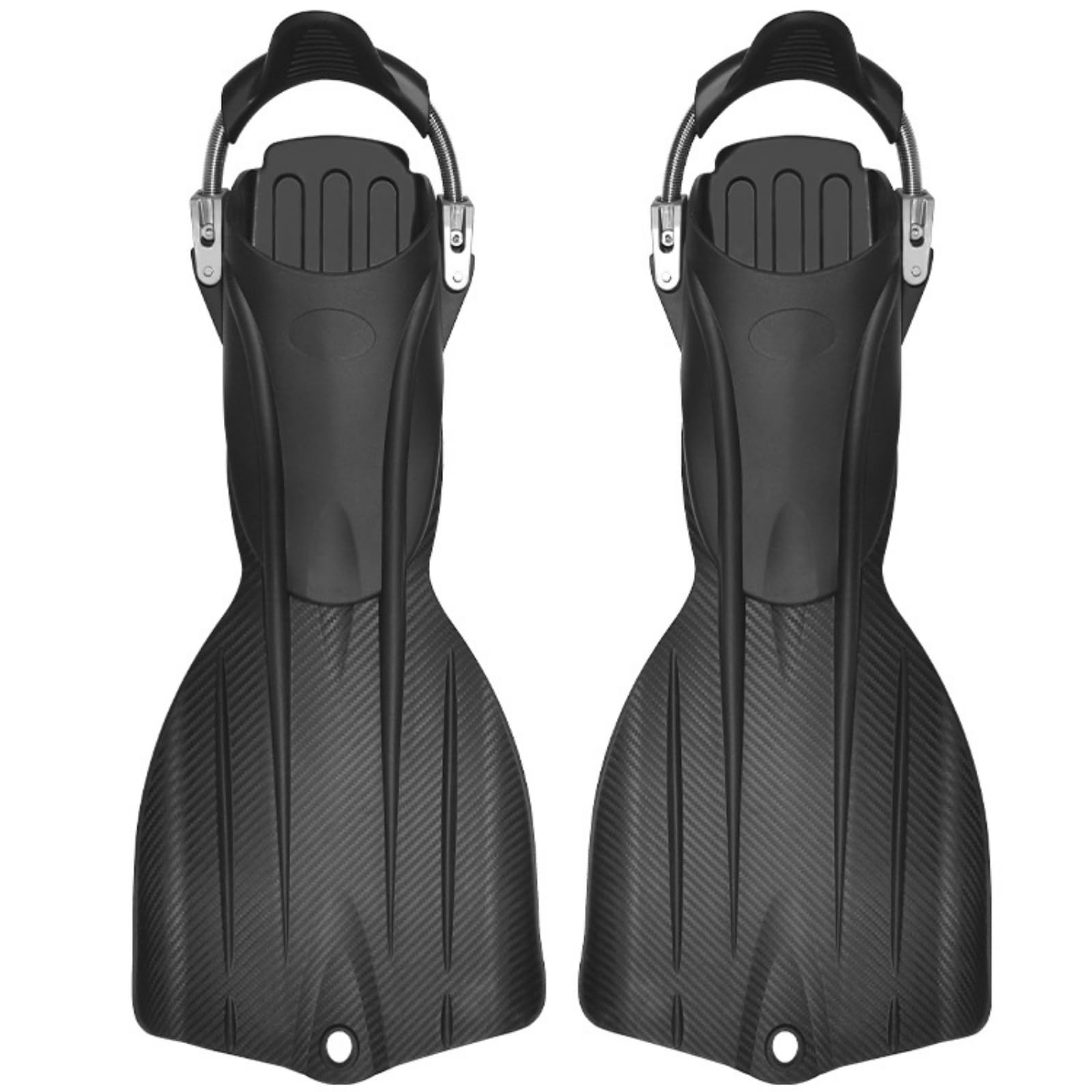 Palmes Plongée Angles à Ressort Propulsives Palmes à Talon Ouvert Angle Réglable Chaussantes Ouvertes pour Plongeurs, Apnée , Noir , Taille Moyenne 39-42