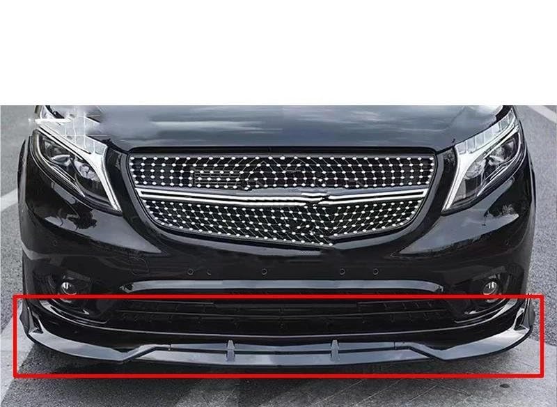 Lèvre Pare-chocs Avant / Becquet Pour Mercedes Vito W447 Et V-Class V260 (2016-2023) - 3 Pièces - Plastique ABS - Accessoire Carrosserie Sportif