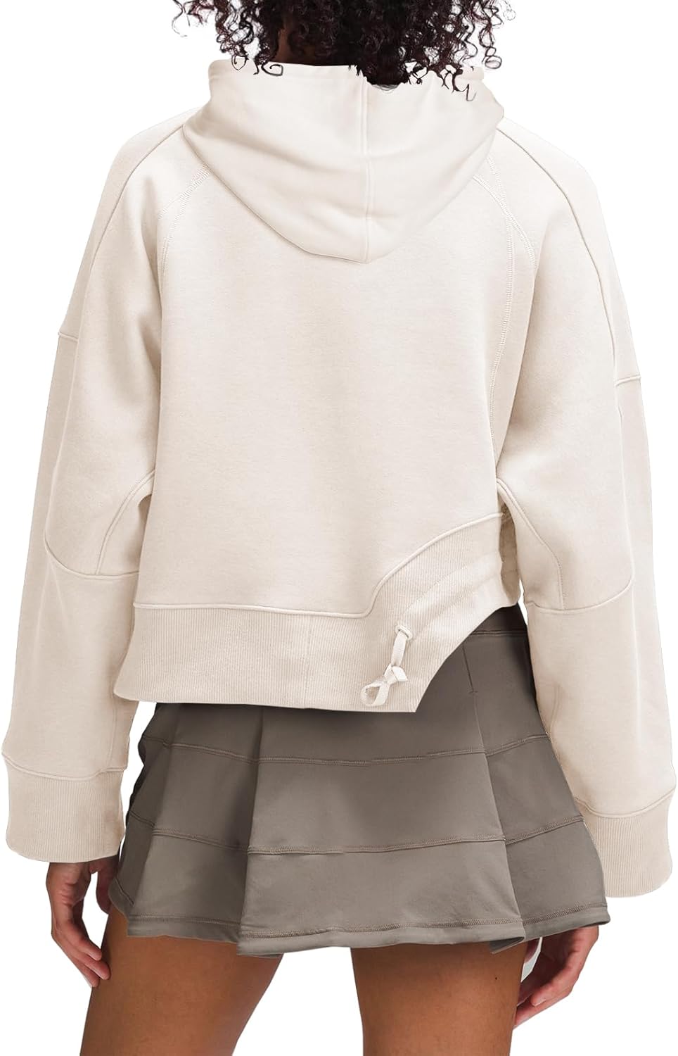 Womens Workout Hoodies Pullover Asymmetrical Hem With Drawcord Y2K Hooded Sweatshirt Oversized Trendy Clothes - Image 2