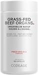 Codeage Grass Fed Beef Organs Supplement – Glandular Supplements - Freeze Dried, Non-Defatted, Desiccated Liver, Heart, Kidney, Pancreas & Spleen Bovine Pills – Beef Vitamins - Non-GMO -180 Capsules