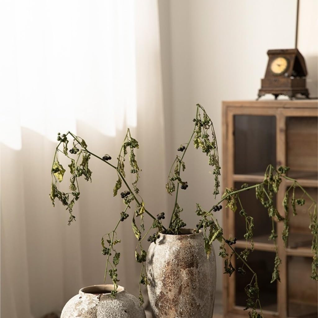 Jarrón de cerámica Moteado Retro, Nuevo jarrón de cerámica Chino, decoración de arreglos Florales, jarrón de cerámica hidropónica, jarrón para el hogar, Gris-A