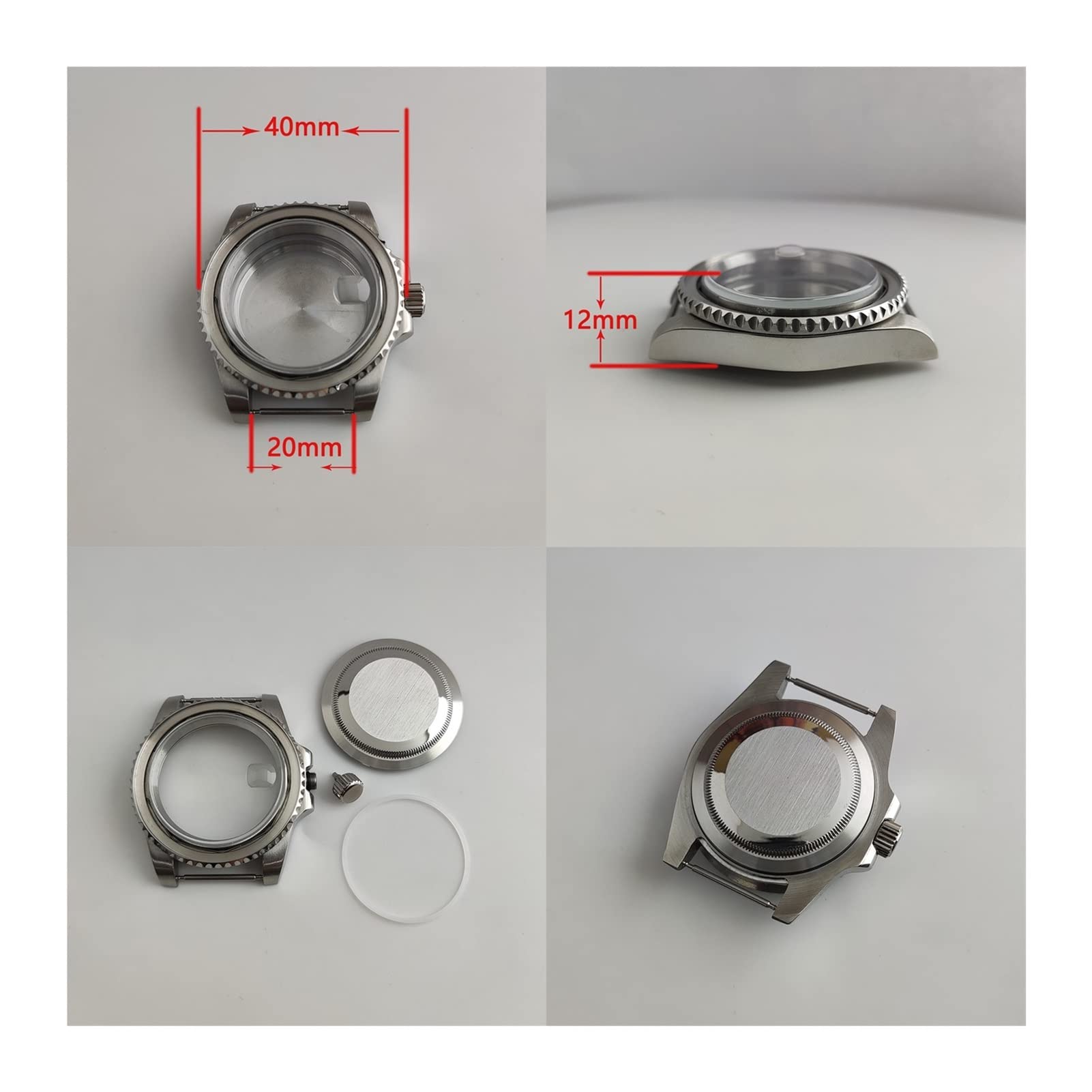 Cassa NH35, Cassa da 40 mm, con Lunetta in Ceramica, Compatibile con Cinturini per Movimento NH35/NH36