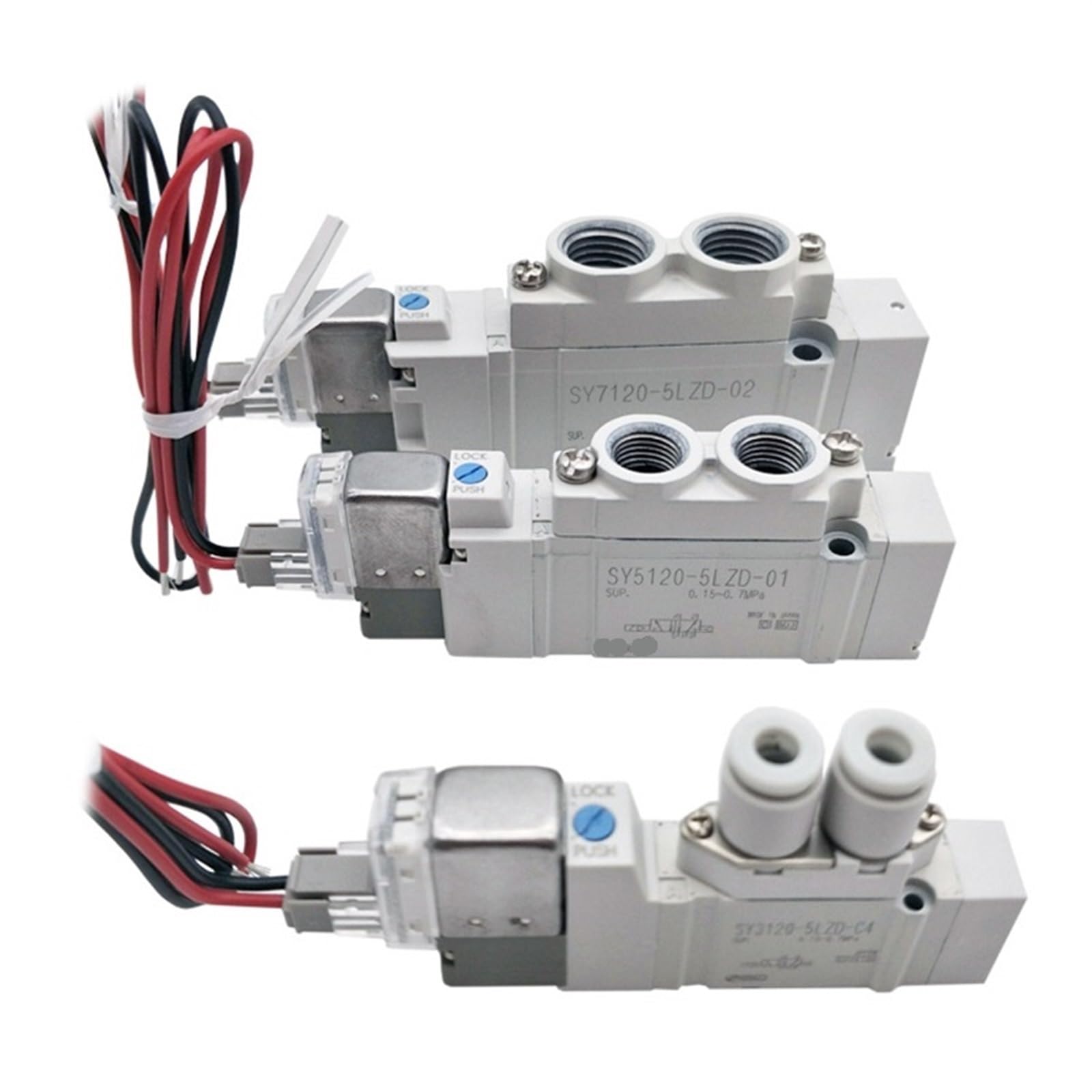 Válvula solenoide SY7120-5DD-02 de 5 puertos para cilindros y sistemas neumáticos