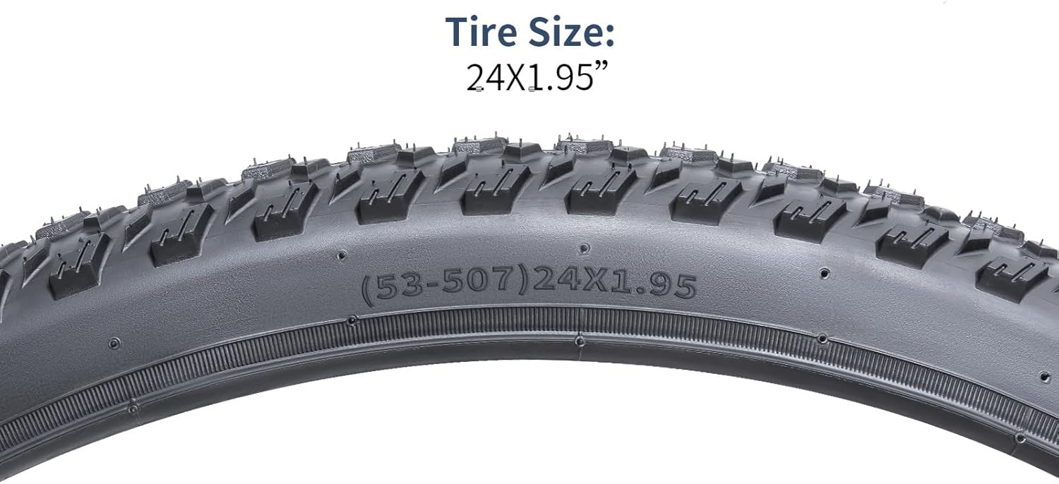 YUNSCM 2-PCS 24" Mountain Bike Tires 24x1.95/53-507 Compatible with Mountain Bike 24x1.95 Bicycle Tires (Y-830)