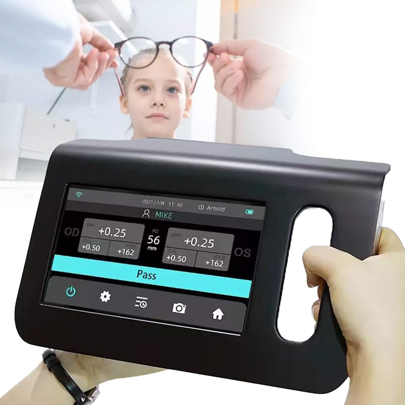 Atwynd Auto Refractor with 7 Inch Touch Screen, Portable Ophthalmology Vision Screener, 98cm Measuring Distance, 0-180° Axis Number, Eye Exams Machine for for Glaucoma, Syndrome Eye