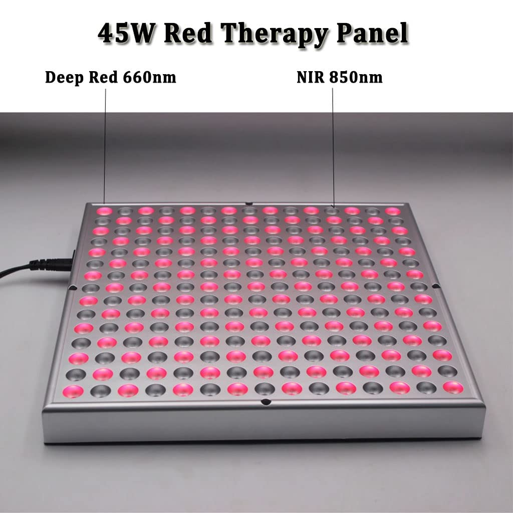 Dispositivo de Terapia de Luz Roja, Lámpara de Terapia de 225 LED con Mando a Distancia, Lámpara de Calor de 45W para Rostro y Cuerpo, Alivio del Dolor, Antienvejecimiento de la Piel ( Color : 1pcs )