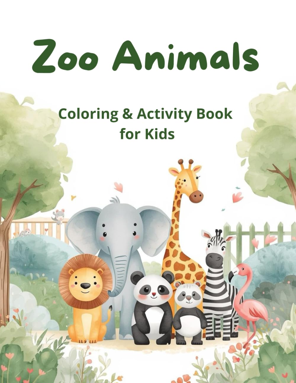 Zoo Animals: Coloring and Activity Book for Kids Ages 4-6 (Miss Kate Story – Animals Coloring & Activity Books)