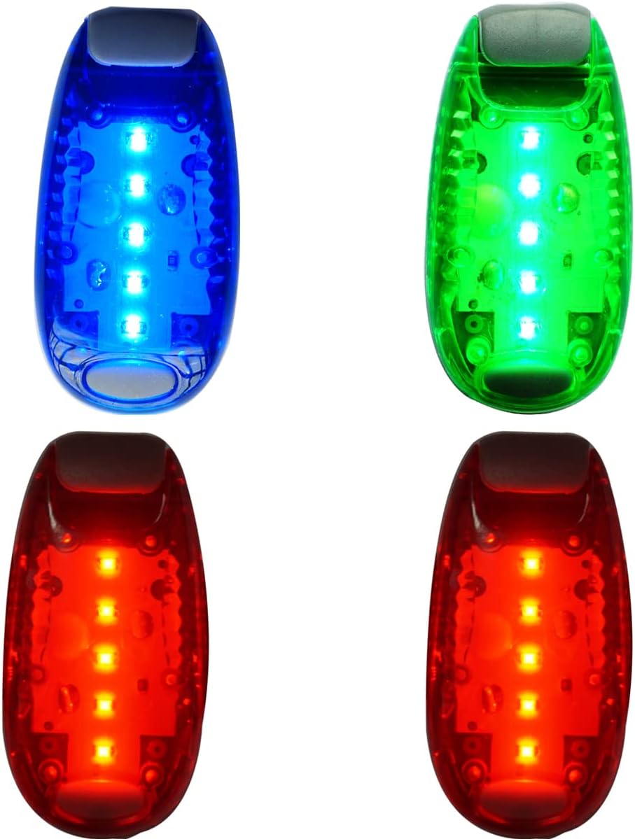bicycle tail light LED Safety Light (4 Pack) bike rear light LED | Clip On Strobe/Running Lights for Runners, Dogs, Bike, Walking | High Visibility Accessories for Your Reflective Gear, Bicycle etc..