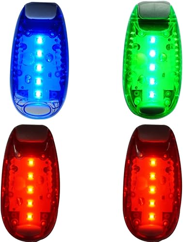 Luz trasera de bicicleta LED de seguridad (paquete de 4) Luz trasera de bicicleta LED  Luces estroboscópicas con clip para corredores, perros,