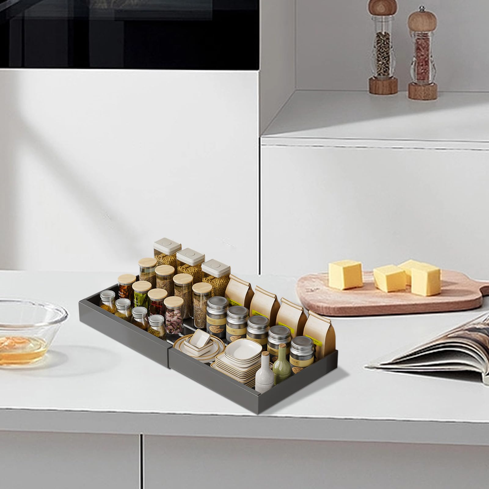 Organizador Cocina Bajo Fregadero Estante De Almacenamiento Con Cesta | Organizador Extraíble Bajo El Fregadero Cocina Baño Armario Despensa Estantería Lavadero Hogar