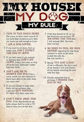 Funny Metal Signs American Bulldog Rules Retro Tin Signs Vintage for Metal Tin Sign Home Wall Art 6x8 Inch