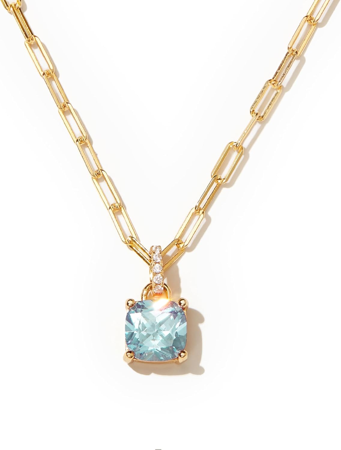 STORYJEWELLERY Birthstone Necklace for Women, Cubic Zirconia Charm Necklace, Birthstone Jewelry, Gifts for Women