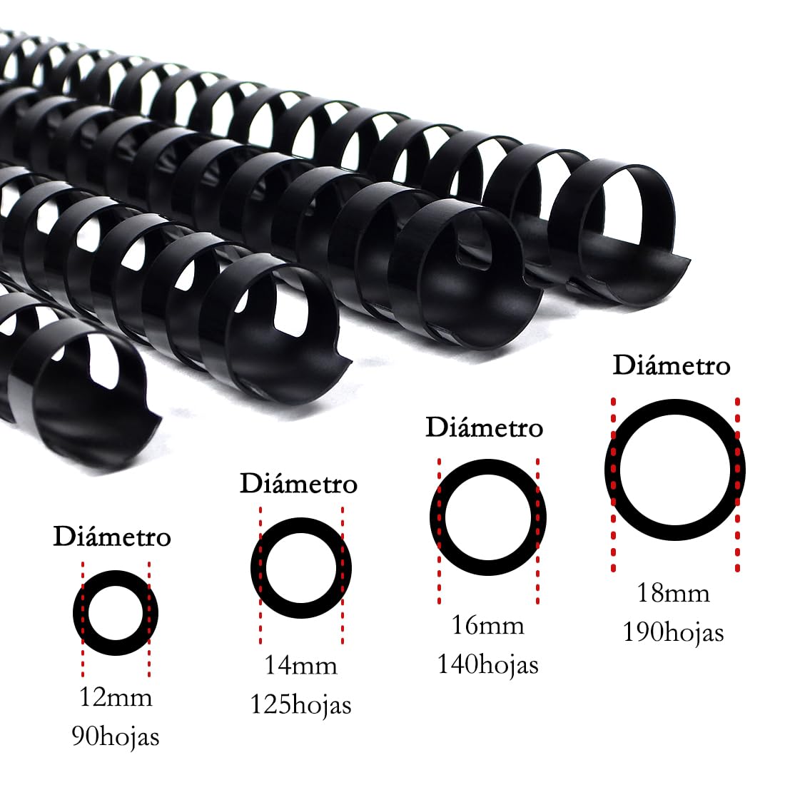 Pack RAYSON Canutillos 8 Tamaños 6-18mm, 20-160 Hojas A4