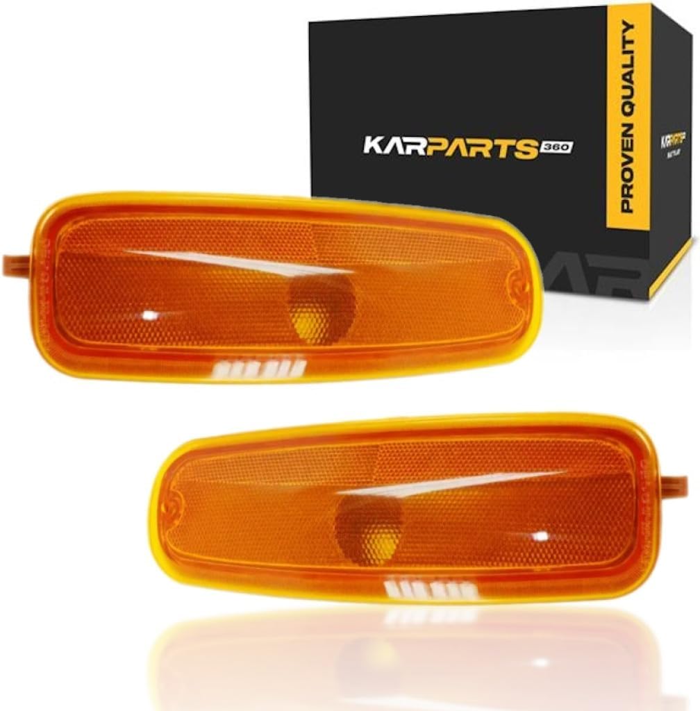 KarParts360 For Chevy Express GMC Savana Side Marker Light 1996 97 98 99 00 01 2002 Driver and Passenger Side | Pair | GM2550152 | GM2551152 | 5977275 | 5977276