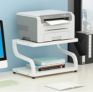 Stojak na drukarkę ze schowkiem Drukarka Desktop Stojak, Stoisko Drukarki Półka Półka Stołowa Z Ogoleniem Domu Drukarka Drukarki Drukarki Organizacja Drukarki Skaner maszyn Fax Półka na drukarkę