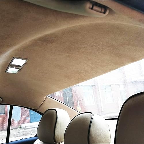 Miniatura 5 de Moyishi Tela de gamuza marrón con material de respaldo de espuma para el hogar automotriz, forro de maletero de puerta de asiento, reemplazo de