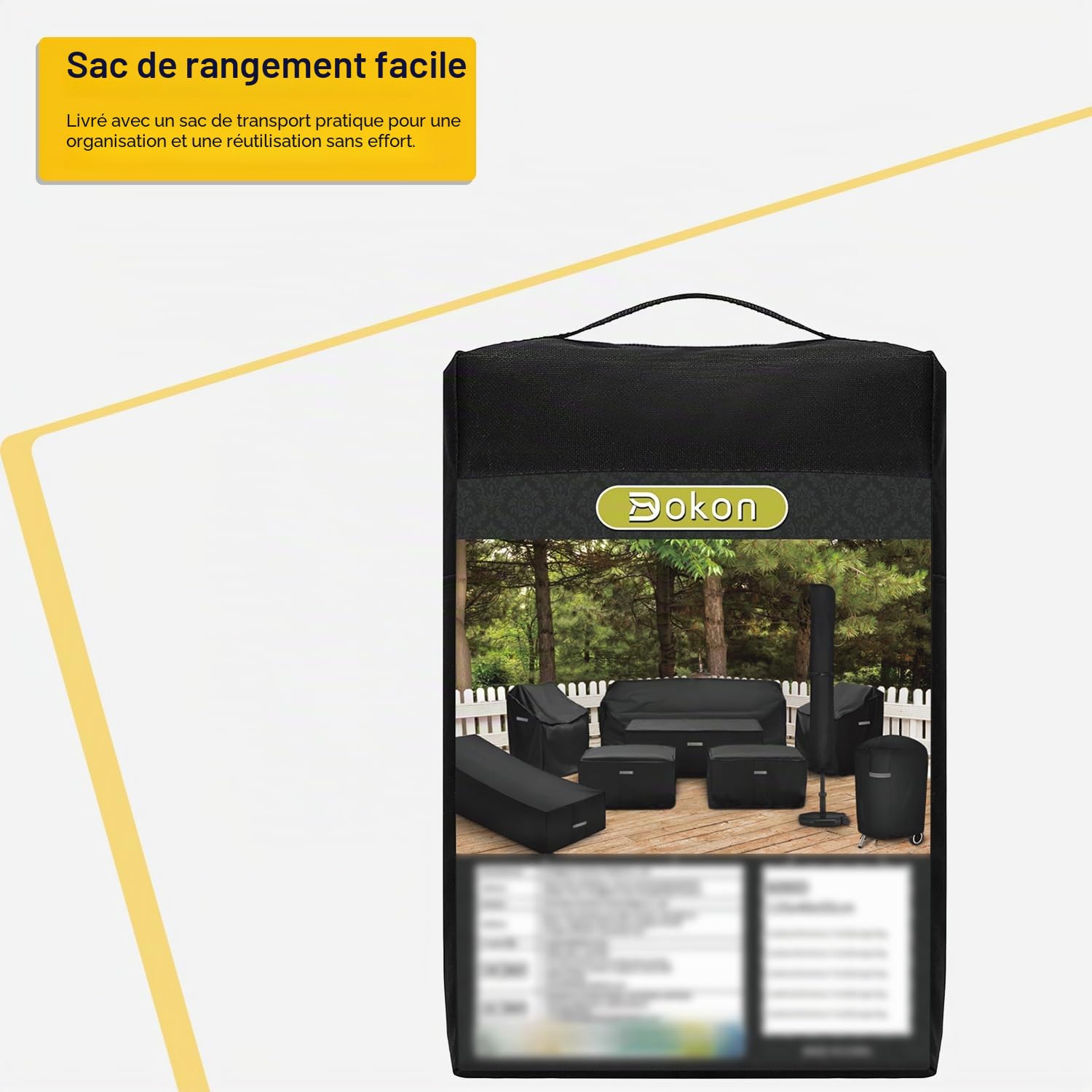 Dokon Housse Table de Ping Pong Exterieur Imperméable Indéchirable Housse de Protection Tables de Tennis de Table Anti-Vent Anti-UV Tissu Oxford 420D Bache Tables de Ping Pong (165x70x185cm) - Noir
