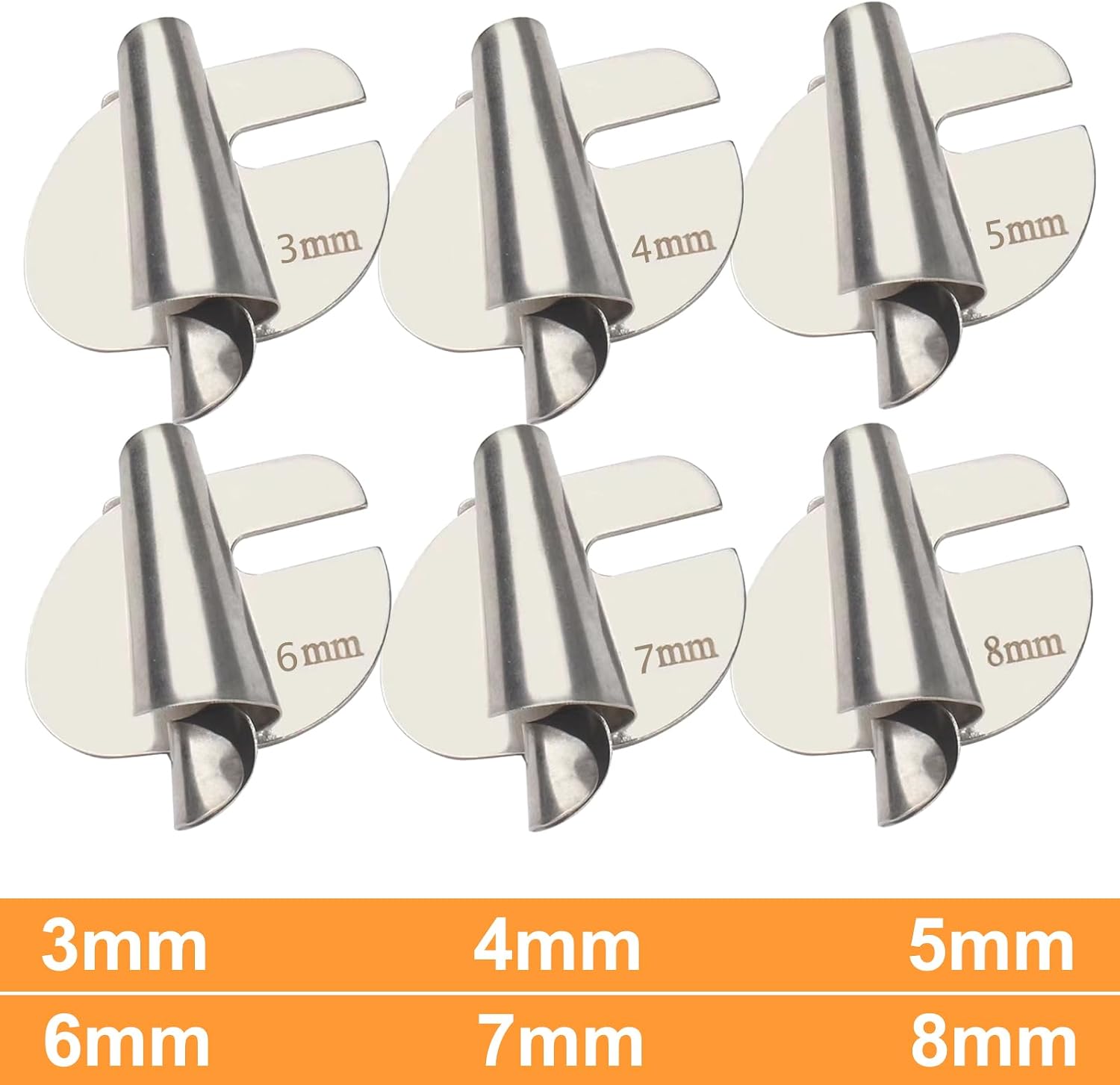 2024 Upgraded Universal Sewing Rolled Hemmer Foot, 3-8mm 6 Sizes Wide Rolled Hem Pressure Foot Sewing Machine Presser Foot, Home Industrial Curved Scroll Hemmer Foot (6PCS_ 3/4/5/6/7/8mm)