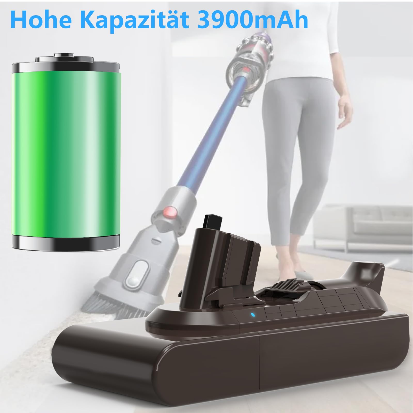 V11 Akku kompatibel mit Dyson SV15/SV16/V11 Outsize, Torque Dribe, Animal Cordless Stick/ V11 Absolute Extra, Fluffy Extra, Absolute Pro Staubsauger(Nicht für Befestigungsarten mit Schrauben)