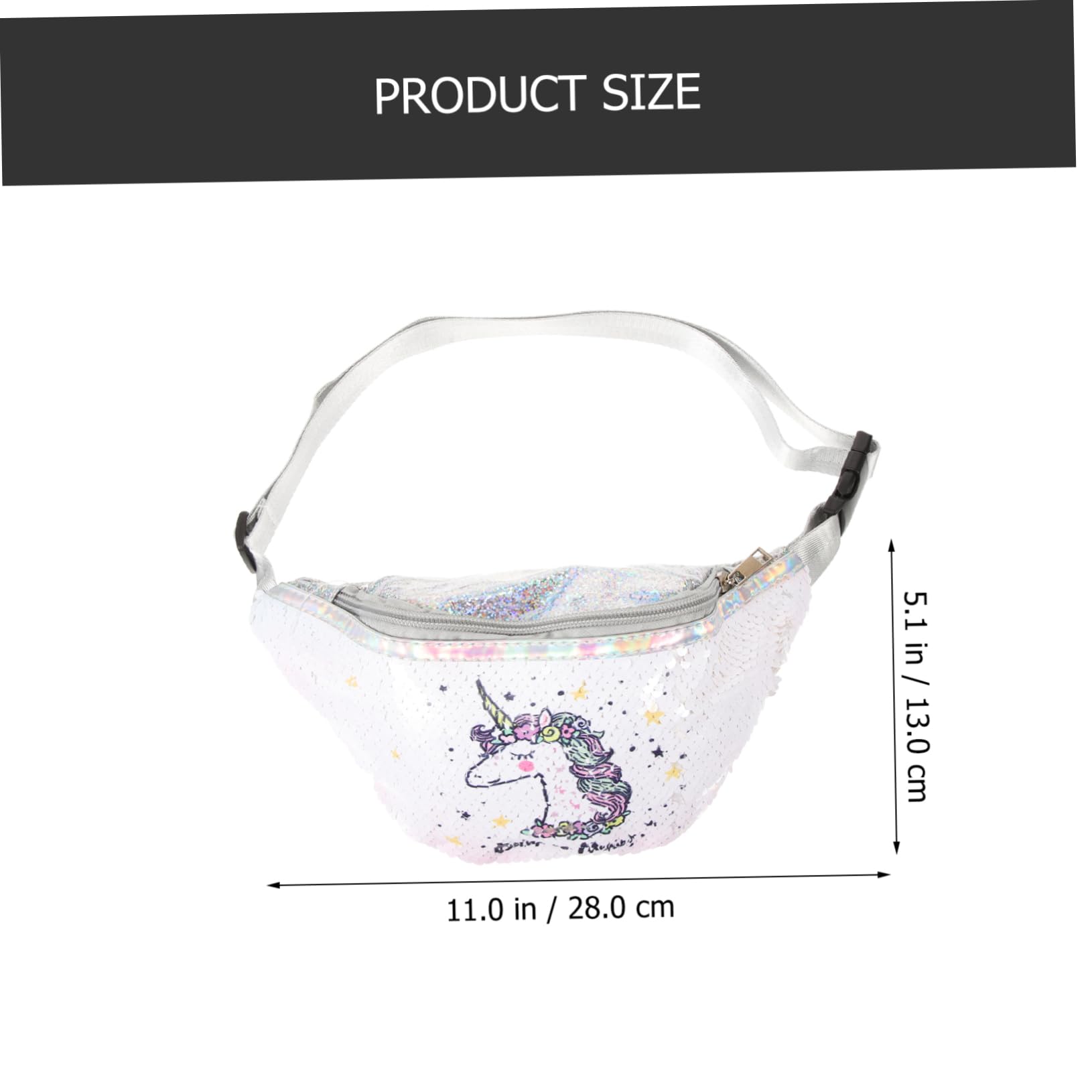 3stücke Sequin Bauchtasche Für Damen Verstellbarer Sportgürtel Für Fitness Festivals Und Reisen Glänzende Cartoon-Tasche Für Handy Und Essentials Weiß