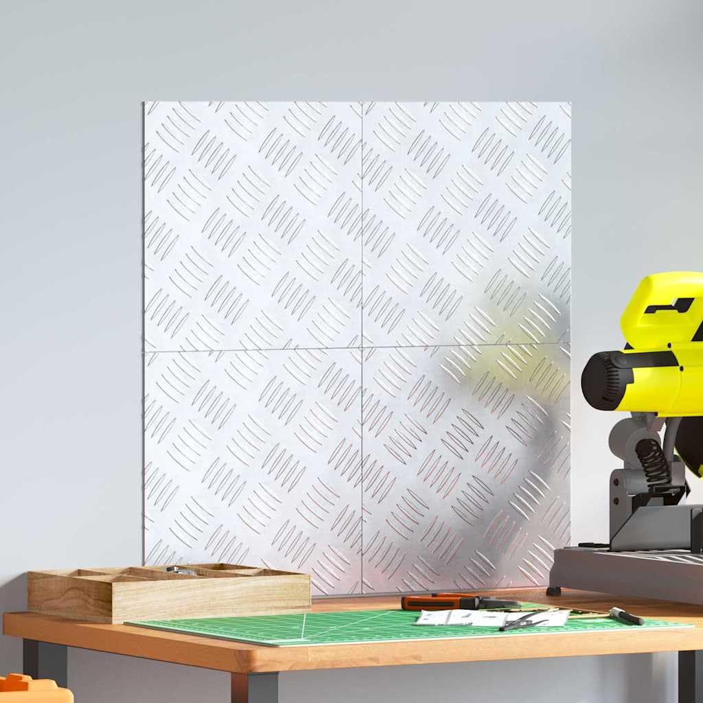 Fengshui Aluminiowe stopnie schodowe, zestaw 4 sztuk, 30 x 30 cm, srebrne
