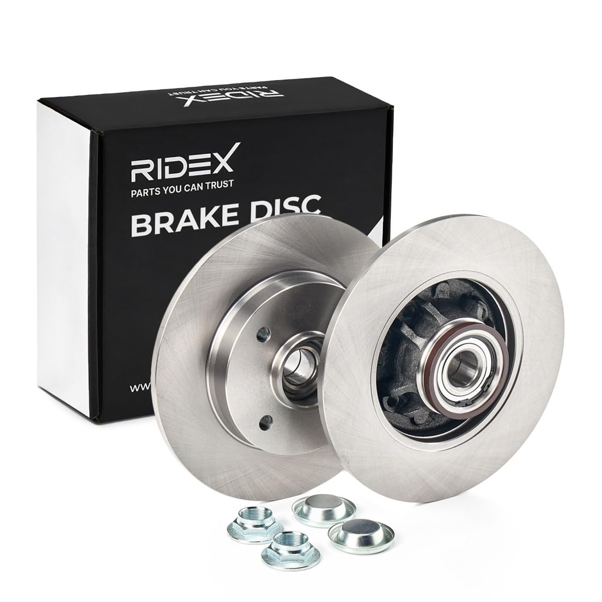 RIDEX 82B0745 2x Disco de freno Trasero con buje de rueda Compatible con CITROËN C4 II Hatchback NC