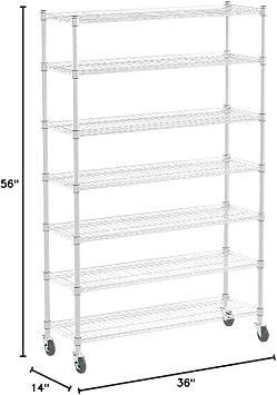 Seville Classics Commerical Grade NSF-Certified Bin Rack Storage Steel Wire Shelving System - 16 Bins - Gray