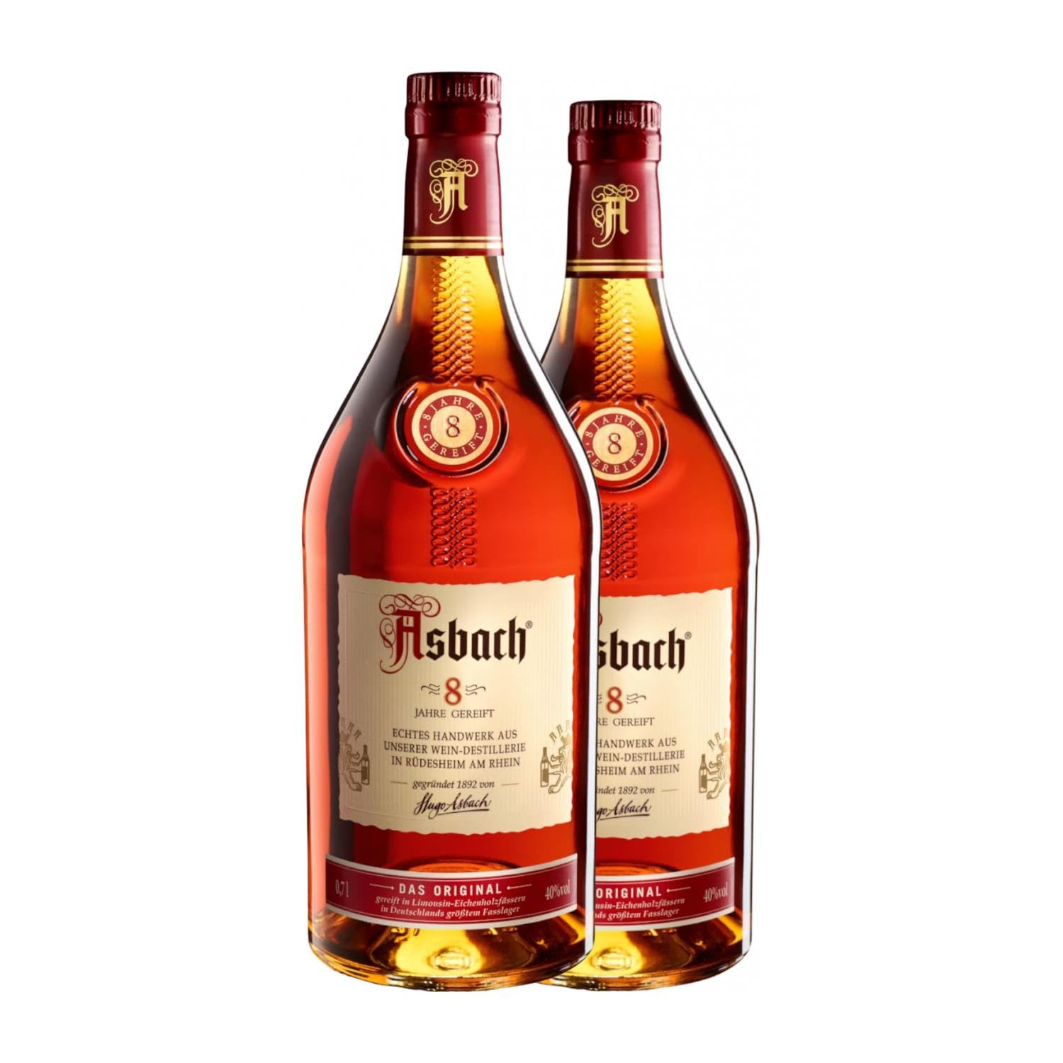 Brandy Asbach Weinbrand 8 Años 70 cl (Caja de 2 Botellas de 70 cl)