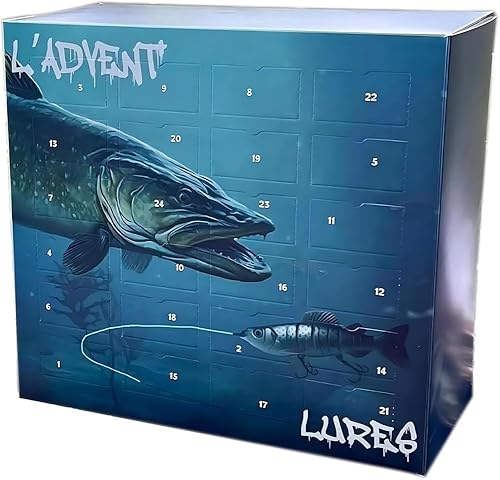 EATAN Christmas Fishing Surprise Box 2024, Advent'Lures 2024, Days of Lures Surprises, Fishing Tackle Set, Advent Calendar Gift for Lures (Pike) (Pike)