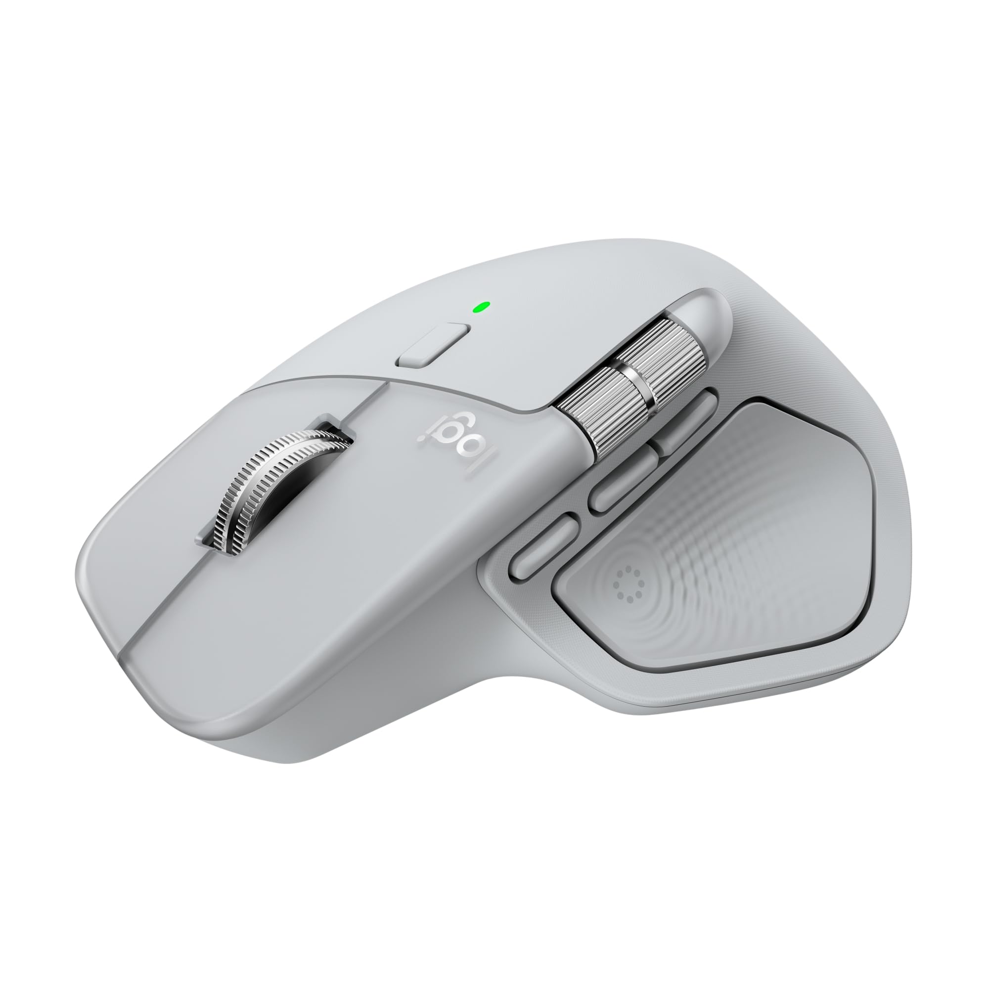 Logitech Ergonomische kabellose Maus MX Master 4 – Hellgrau, mit haptischem Feedback, USB-C & Bluetooth