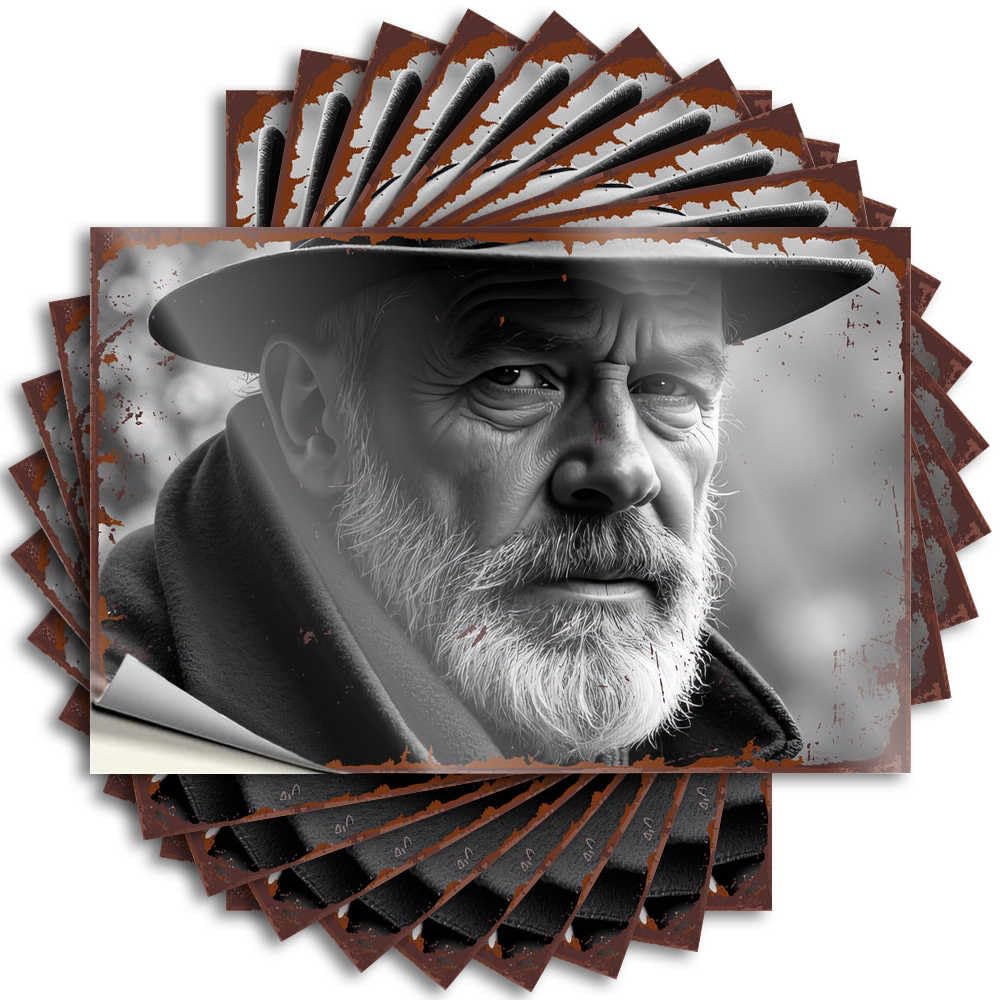 Feminist, Quote Tumbler Vintage Portrait of an Old Man with A Hat | Fishing Play Room Decorations(8X12CM)