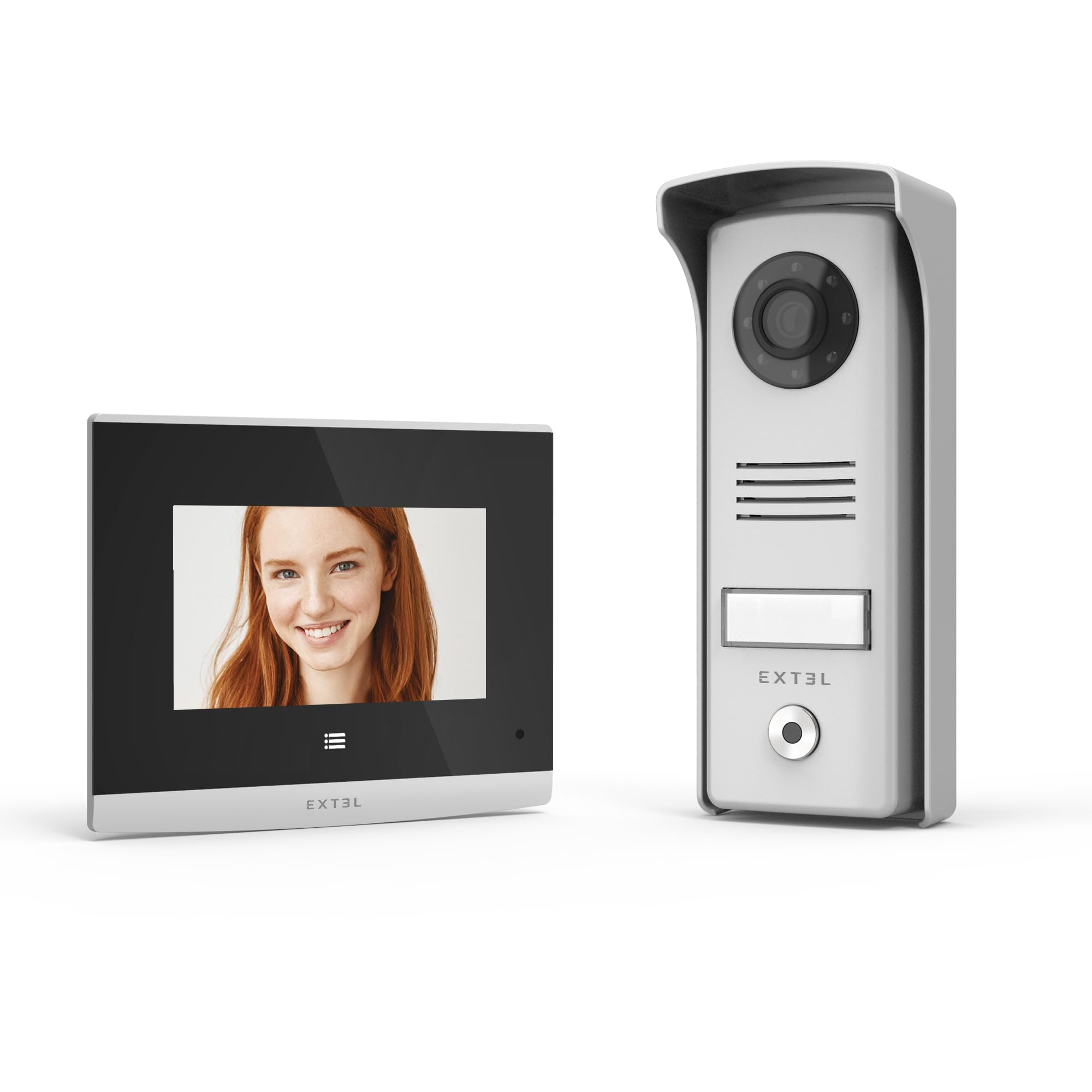Extel Visiophone Écran Tactile 4 Pouces Noir Vision Nocturne LED Infrarouge Résiste aux Voleurs Modèle 720315 Compatible
