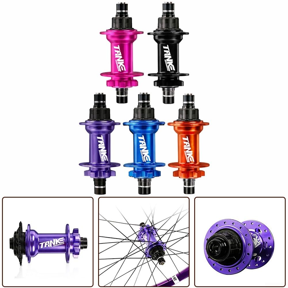 Mozzo posteriore resistente da 135 mm per Dirt Jump Bike, 32 fori, 6 bulloni, compatibile con freno a disco e sistema di cuscinetti completamente sigillati, finitura arancione (viola)