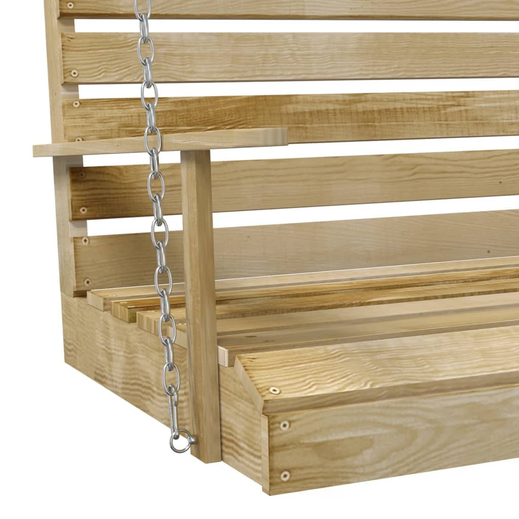 Schaukelbank 110 cm aus imprägniertem Kiefernholz für Garten, Balkon und Terrasse wetterfeste Hängeschaukel mit Ketten, belastbar bis 320 kg, ideal zum Relaxen, Lounge, Outdoor, Veranda