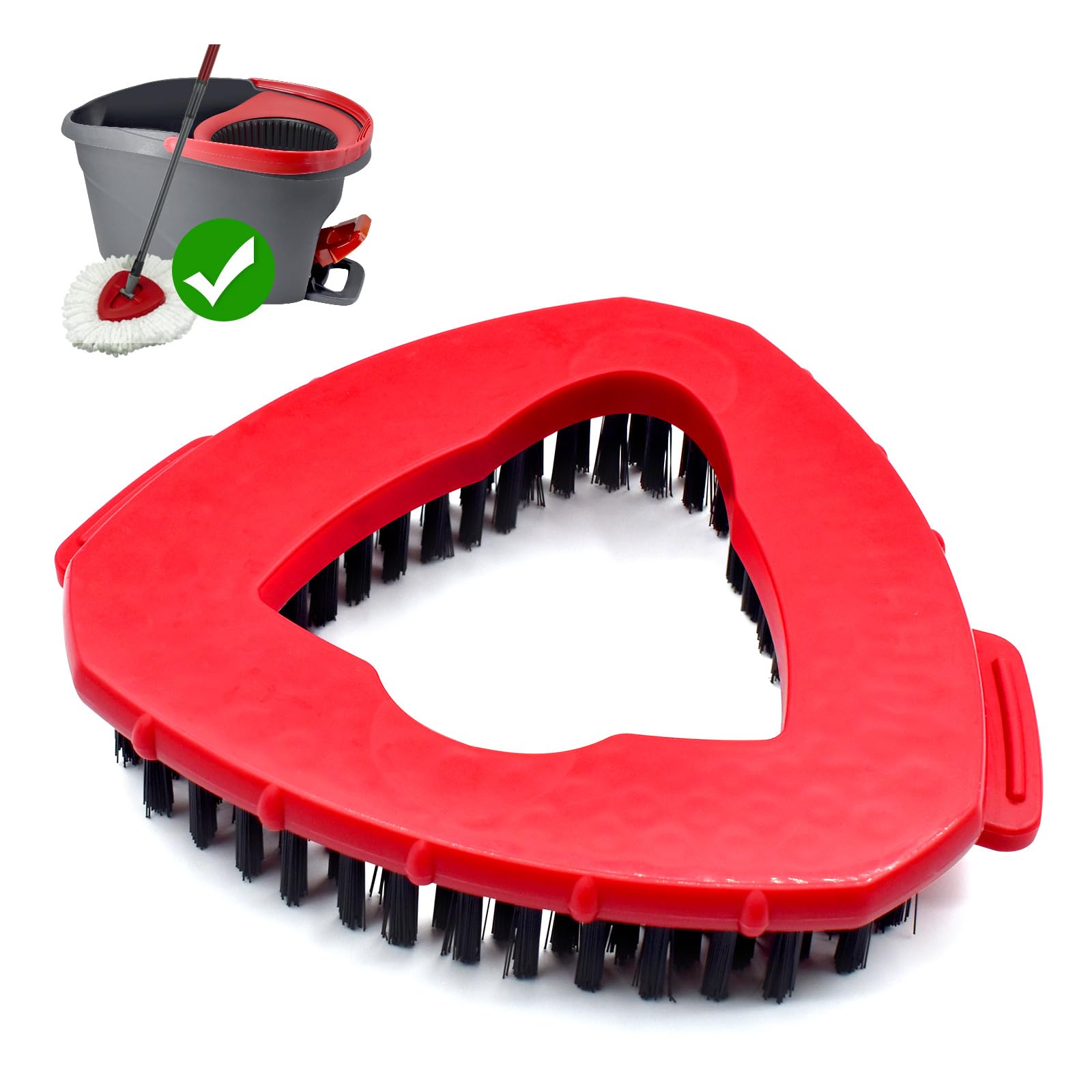 Tête De Brosse Pour Balai Vileda Turbo - Triangulaire Poils Durs - Nettoyage Sols, Salles De Bain - Compatible EasyWring