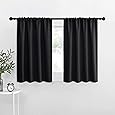 RYB HOME Kitchen Curtains Room Darkening Privacy Small Window Curtains for Bedroom Bathroom Basement RV Camper Cafe, Wide 29 inches x Long 30 inches, Teal Blue, 2 Panels