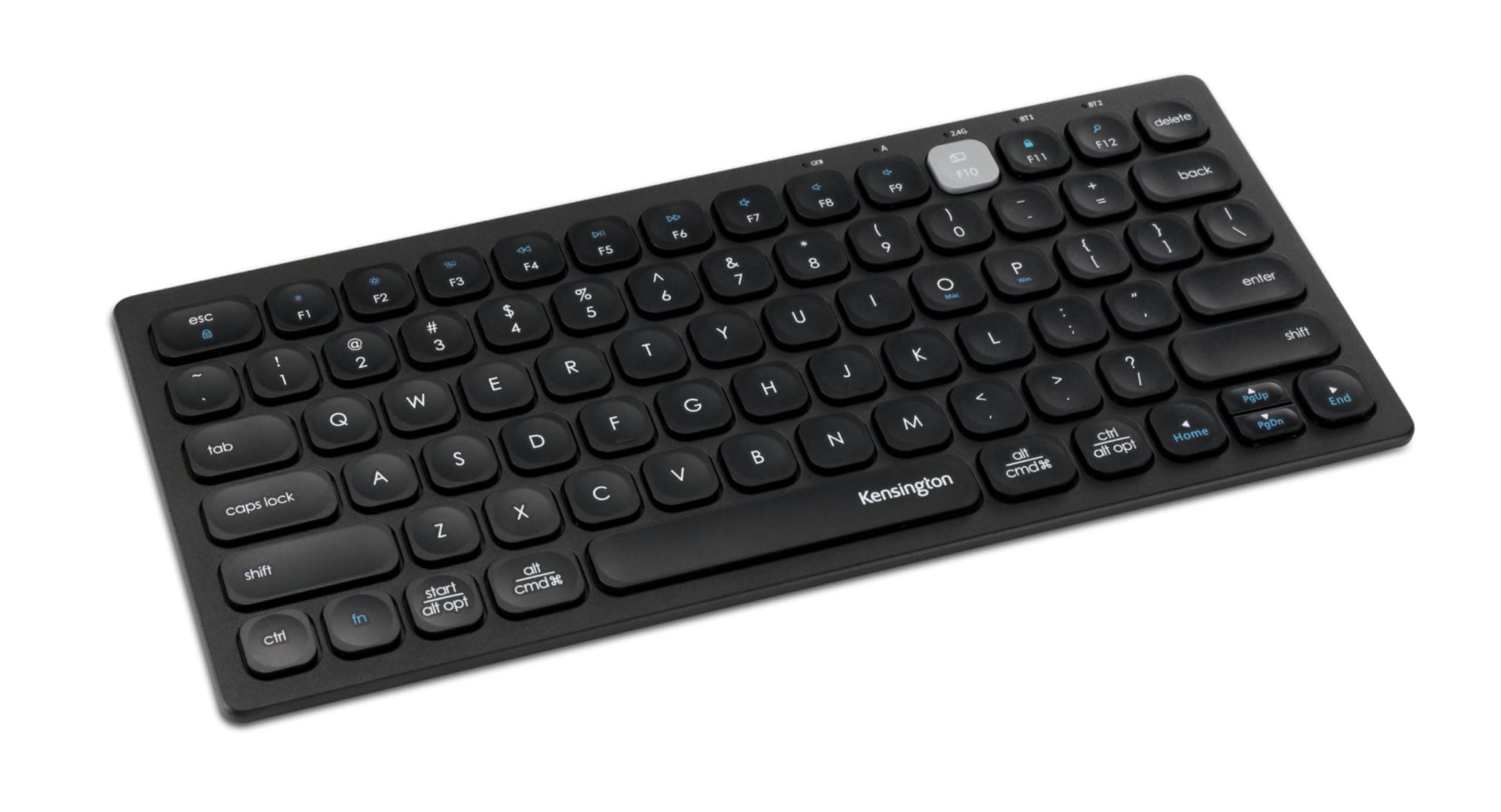 Kensington Wireless Keyboard – Multi-Device Wireless Compact Keyboard Connects via Bluetooth or USB 3.0 Mini QWERTY ES Windows Mac iOS and ChromeOS (K75502ES)