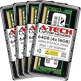 A-Tech 64GB (4x16GB) DDR4 2133 MHz SODIMM PC4-17000 (PC4-2133P) CL15 2Rx8 Non-ECC Laptop RAM Memory Modules