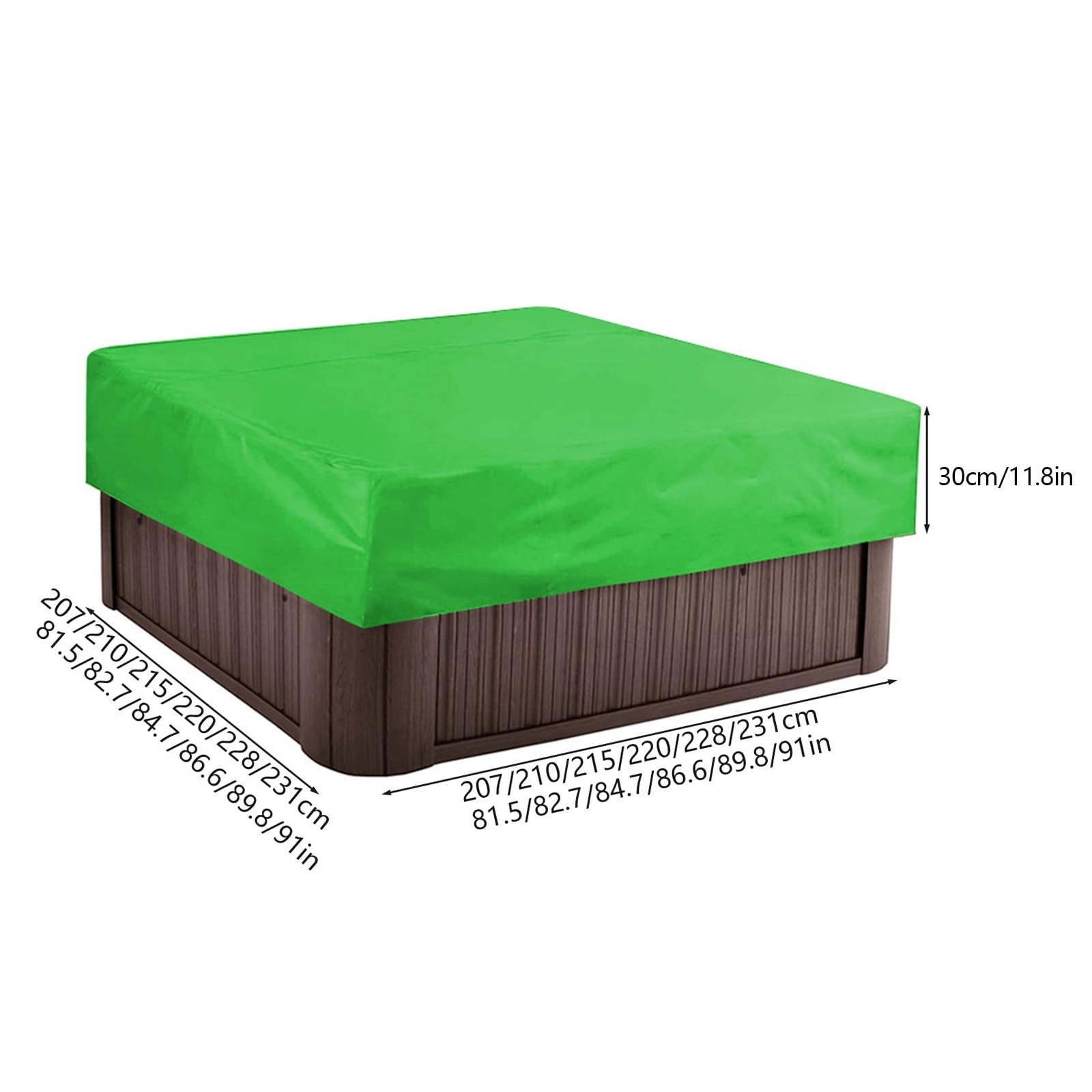 Wodoodporny kwadratowy pokrowiec ochronny na basen, trwała tkanina Oxford, ochrona na każdą pogodę, odporny na kurz, 210 x 210 cm, czarny, niezbędne akcesoria basenowe