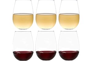 Voted New York Times Best Stemless Wine Glass 2017, Set of 6