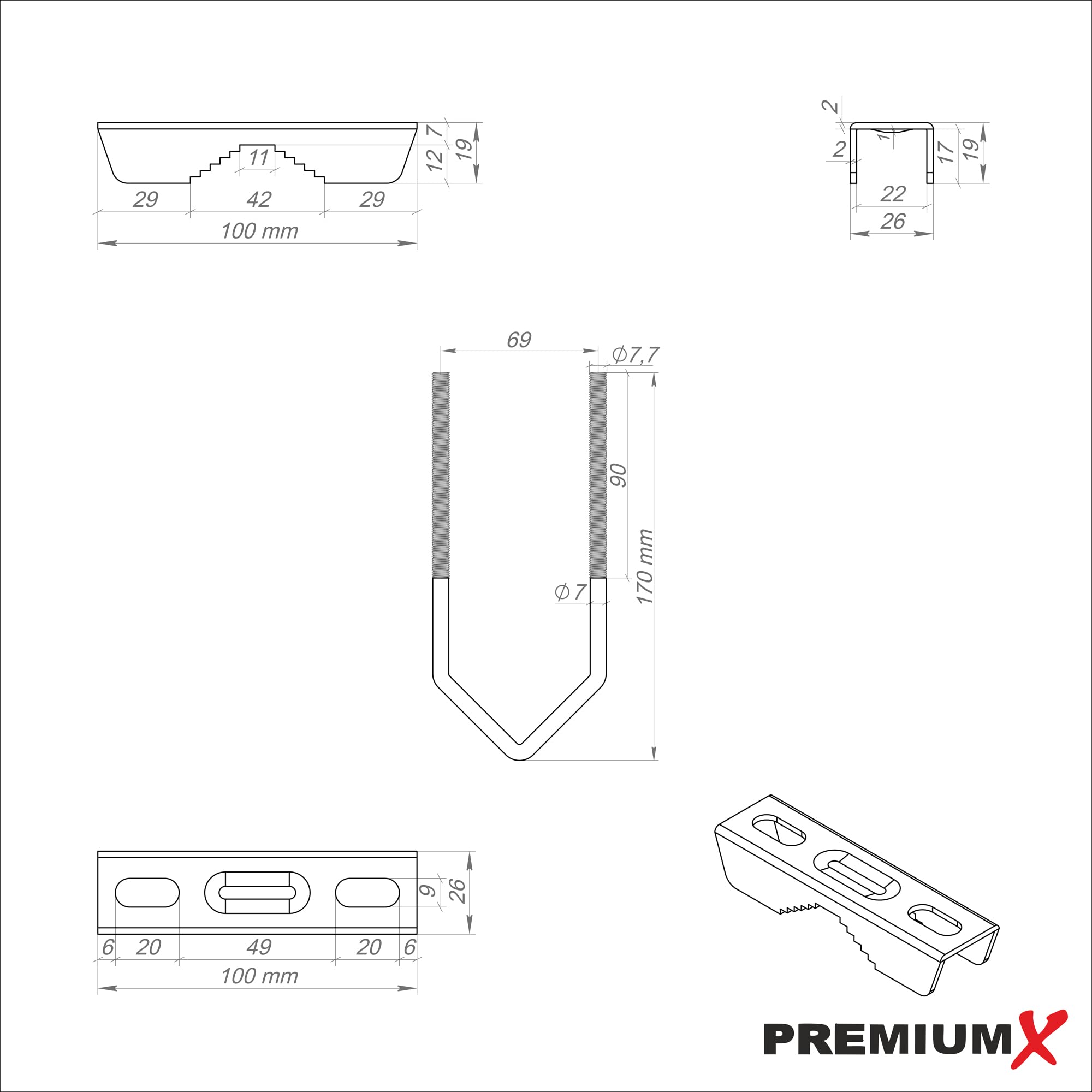 PremiumX LTE-Antenne Outdoor 3G 4G - 800-1800 - 2600 MHz - LTE MiMo Duo-Richtantenne 10m Kabel - Hotspot Mobilfunk Vodafone Telekom Modem Router WLAN Außenantenne bis 12 dBi inkl. U-Mastausleger