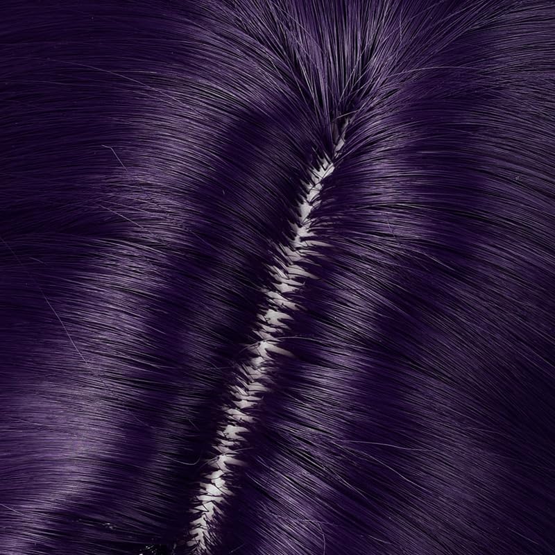 Image of Wiggy Mermaid Purple Wavy Wig 55cm Long Purple Cosplay Wig with Wig Cap